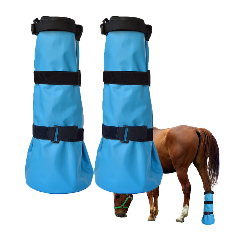 yeezo A Pair Hoof Soaker Boot Equine Soaking Boot Horse Soak Bag Draft Soaker Sack Horse Foot Wrapped Hooves Care Bags Easy Use Icing Treatment Bucket - Image 1